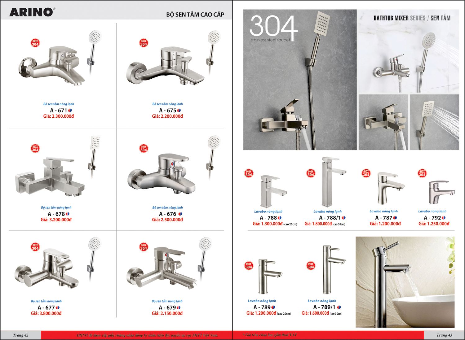 Thiết bị vệ sinh ARINO Catalogue và Bảng giá mới nhất /Page 22